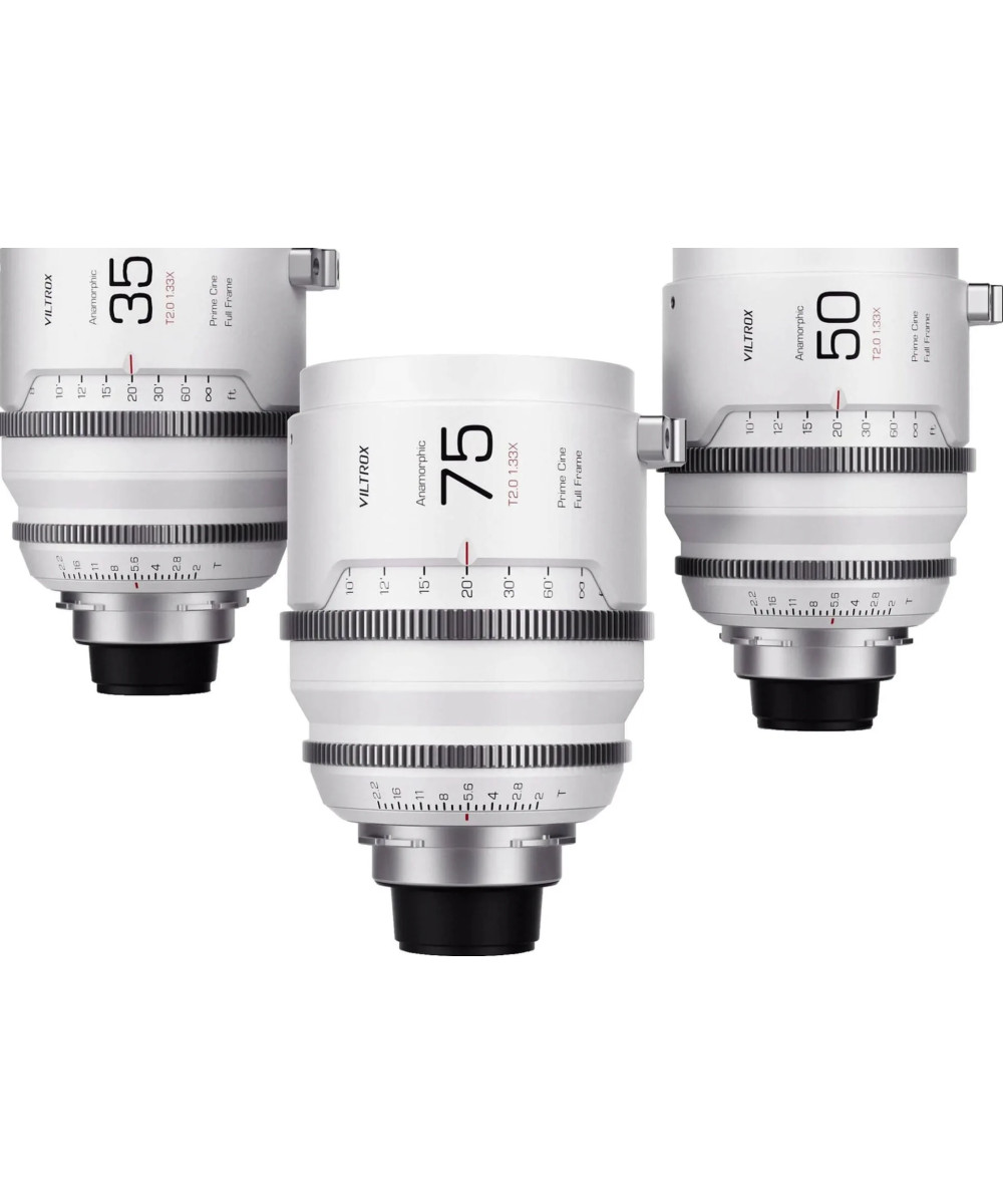 Full frame Anamorphic lens set, Epic series, PL mount, 35mm+50mm+75mm T/2.0 1.33X, con valigia