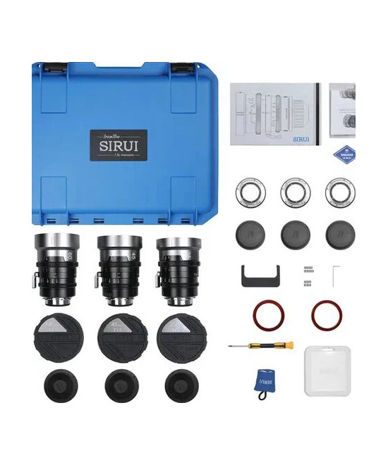 Set IronStar t/1.9 1.5X Anamorphic Full Frame Cine (35mm,45mm,60mm) Blue Flare EF/PL