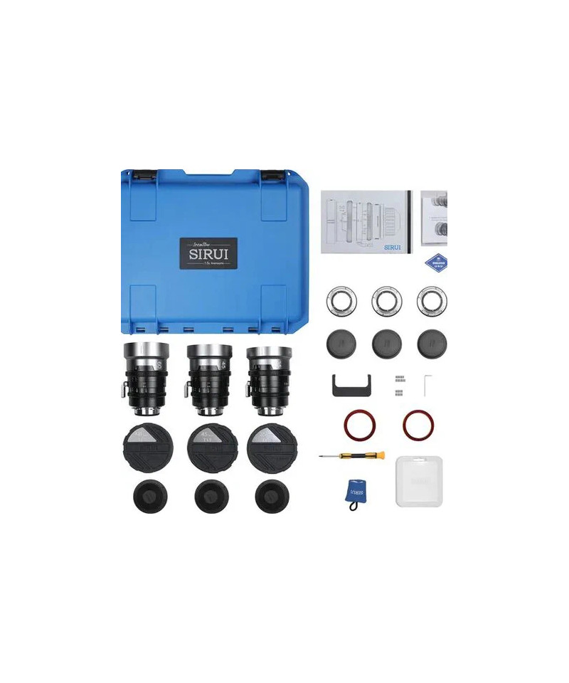 Set IronStar t/1.9 1.5X Anamorphic Full Frame Cine (35mm,45mm,60mm) Blue Flare EF/PL