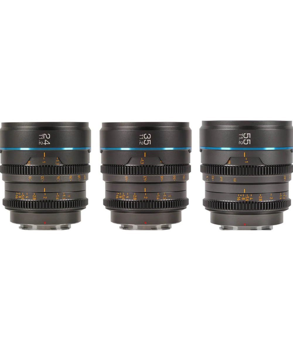 Set Night Walker t/1.2 S35 Cine Sony E-Mount (24mm, 35mm, 55mm) - Metal Gray