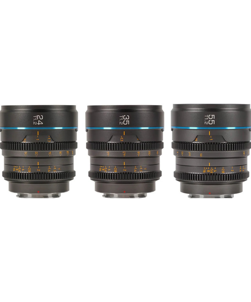 Set Night Walker t/1.2 S35 Cine Sony E-Mount (24mm, 35mm, 55mm) - Metal Gray