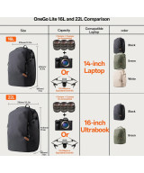 OneGo Lite Backpack Matte Black 16Lt