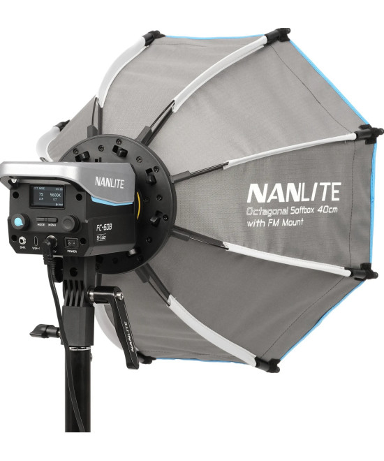 Softbox ottagonale a chiusura rapida 40cm con griglia, Attacco FM