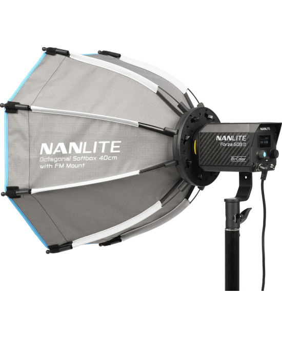 Softbox ottagonale a chiusura rapida 40cm con griglia, Attacco FM