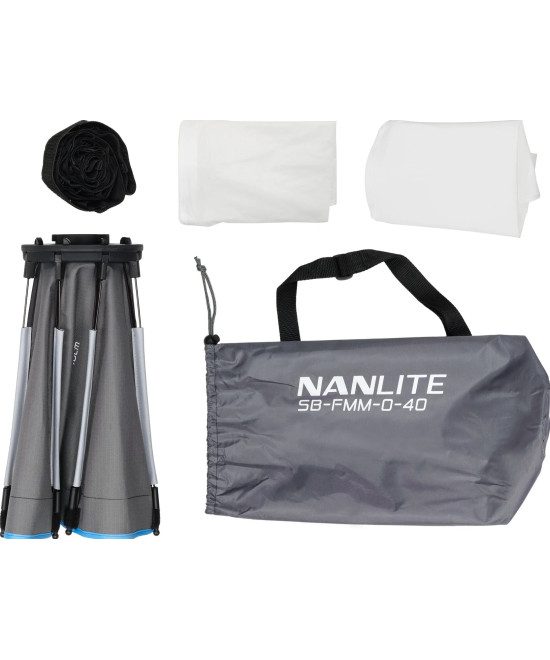 Softbox ottagonale a chiusura rapida 40cm con griglia, Attacco FM