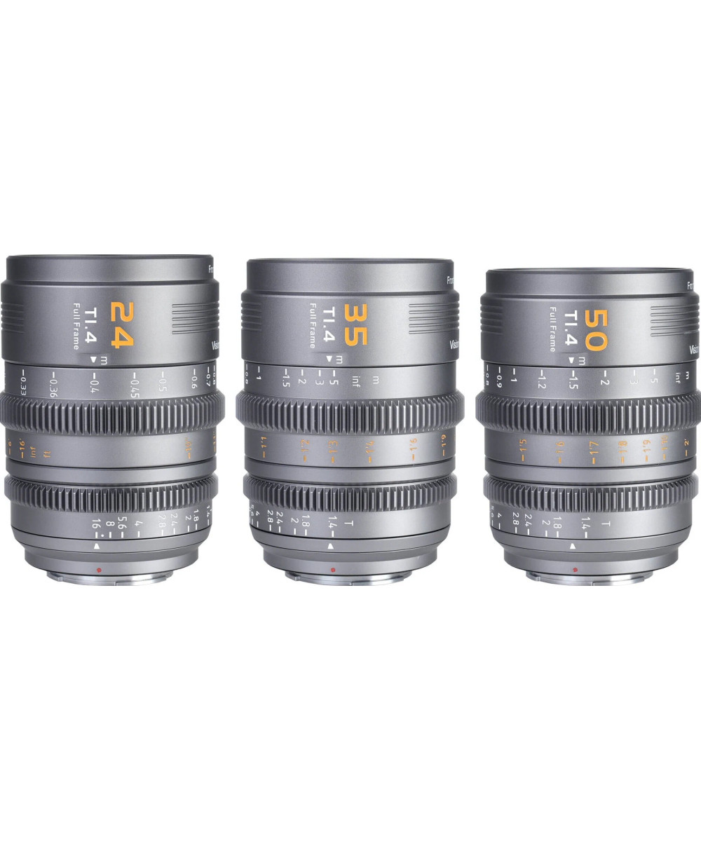 VP-1 Vision Prime 24mm/35mm/50mm t/1.4 Metal Grey Sony E-Mount Nativo - Baionette RF/Z/L-Mount in dotazione