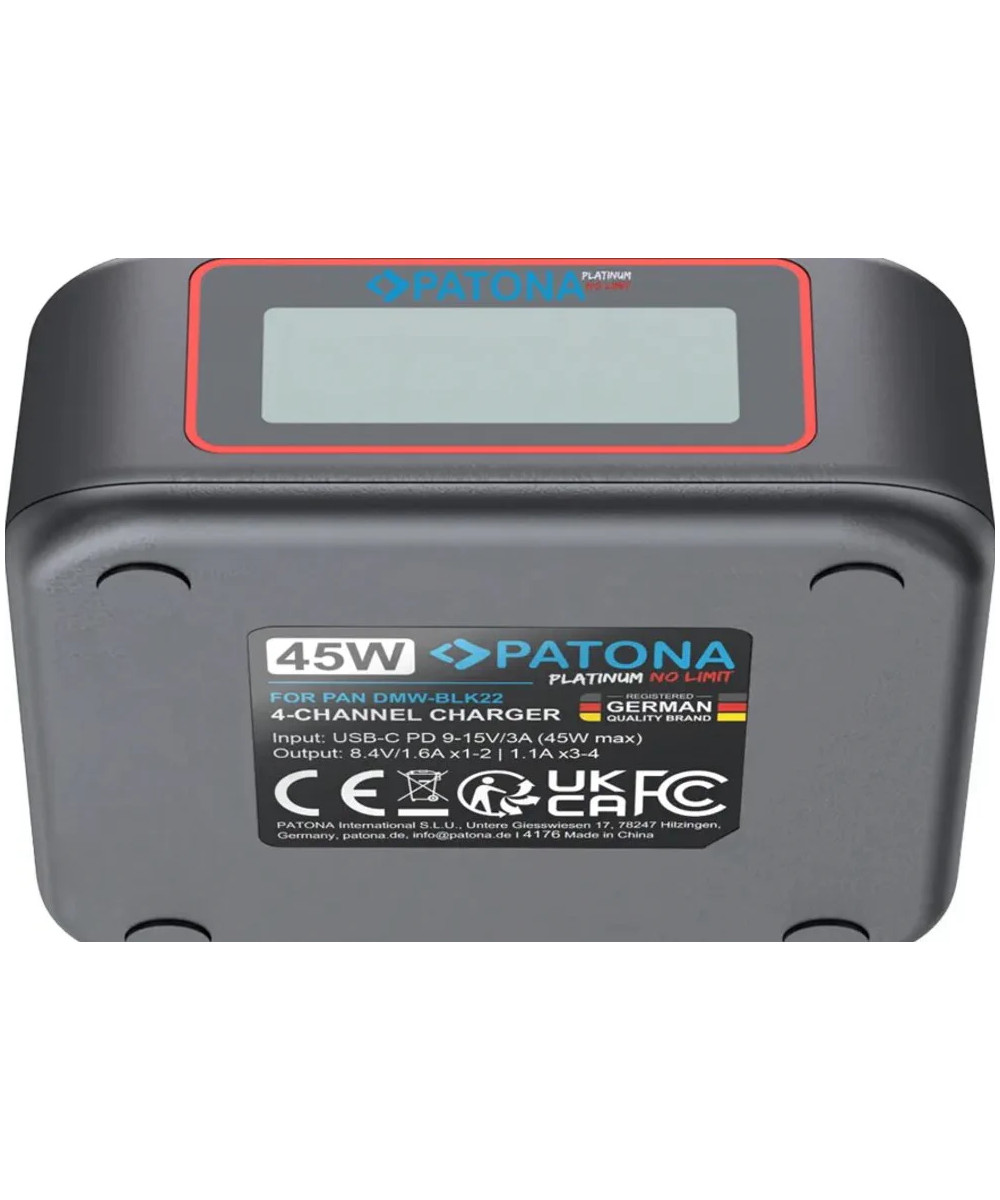 PLATINUM USB-C PD QC 4-PORT FAST CHARGER FOR PANASONIC DMW-BLK22