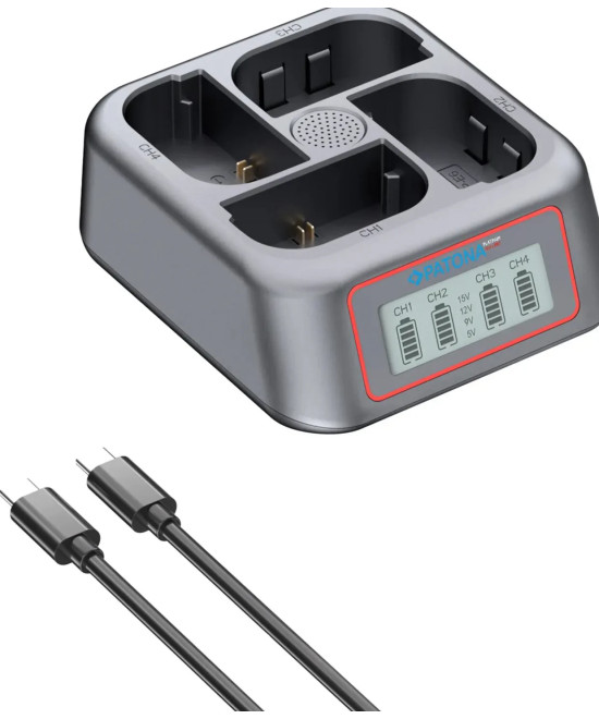 PLATINUM USB-C PD QC 4-PORT FAST CHARGER FOR CANON LP-E6 LP-E6N LP-E6NJ LP-E6P