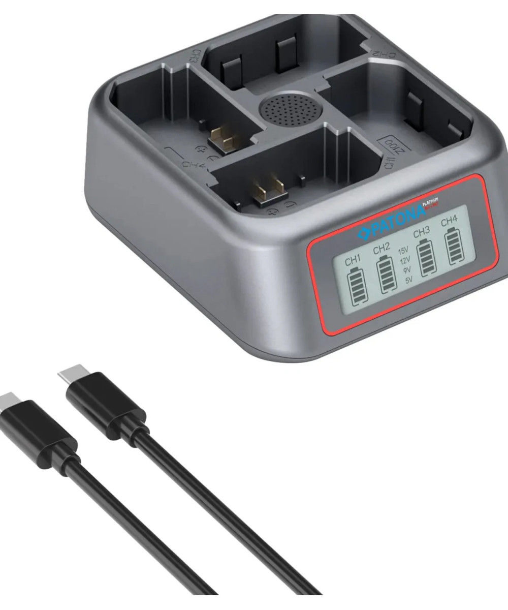 PLATINUM USB-C PD QC 4-PORT FAST CHARGER FOR SONY NP-FZ100