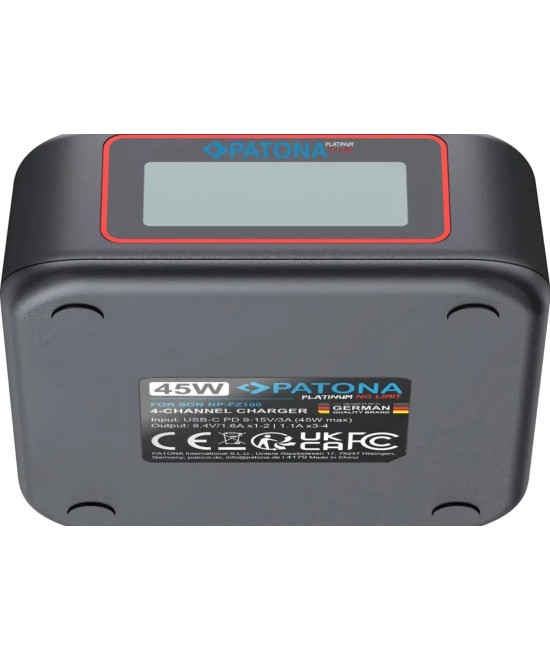 PLATINUM USB-C PD QC 4-PORT FAST CHARGER FOR SONY NP-FZ100