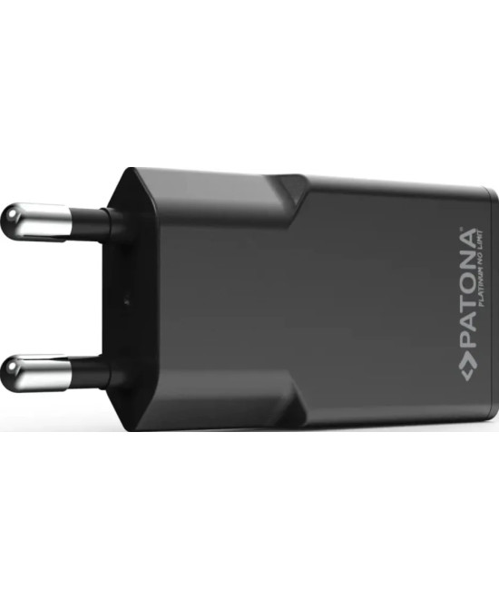PLATINUM GAN PD20W FLAT ADAPTER BLACK 1X USB-C PD3.0 QC3.0