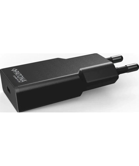 PLATINUM GAN PD20W FLAT ADAPTER BLACK 1X USB-C PD3.0 QC3.0