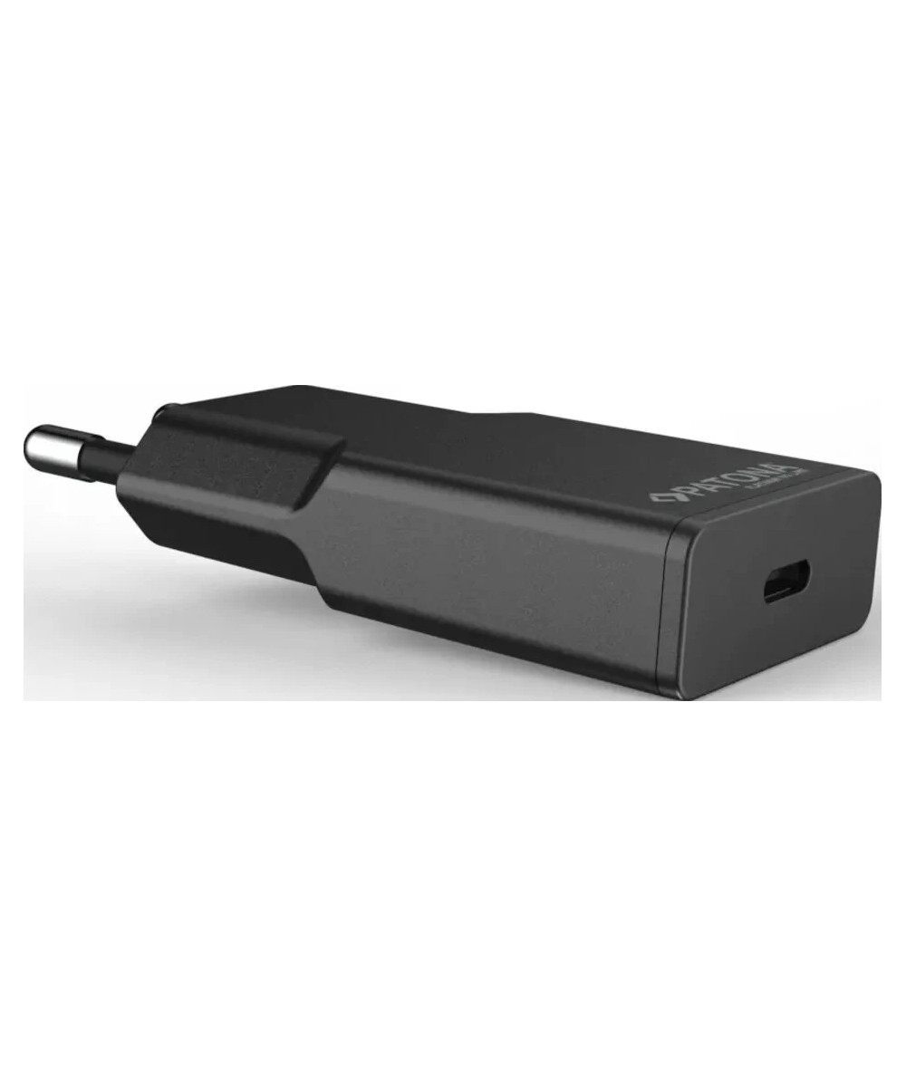 PLATINUM GAN PD20W FLAT ADAPTER BLACK 1X USB-C PD3.0 QC3.0