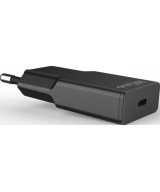 PLATINUM GAN PD20W FLAT ADAPTER BLACK 1X USB-C PD3.0 QC3.0