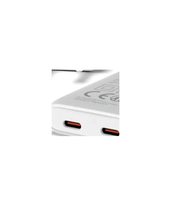 PLATINUM GAN PD65W FLAT ADAPTER WHITE 2X USB-C PD3.0 QC3.0