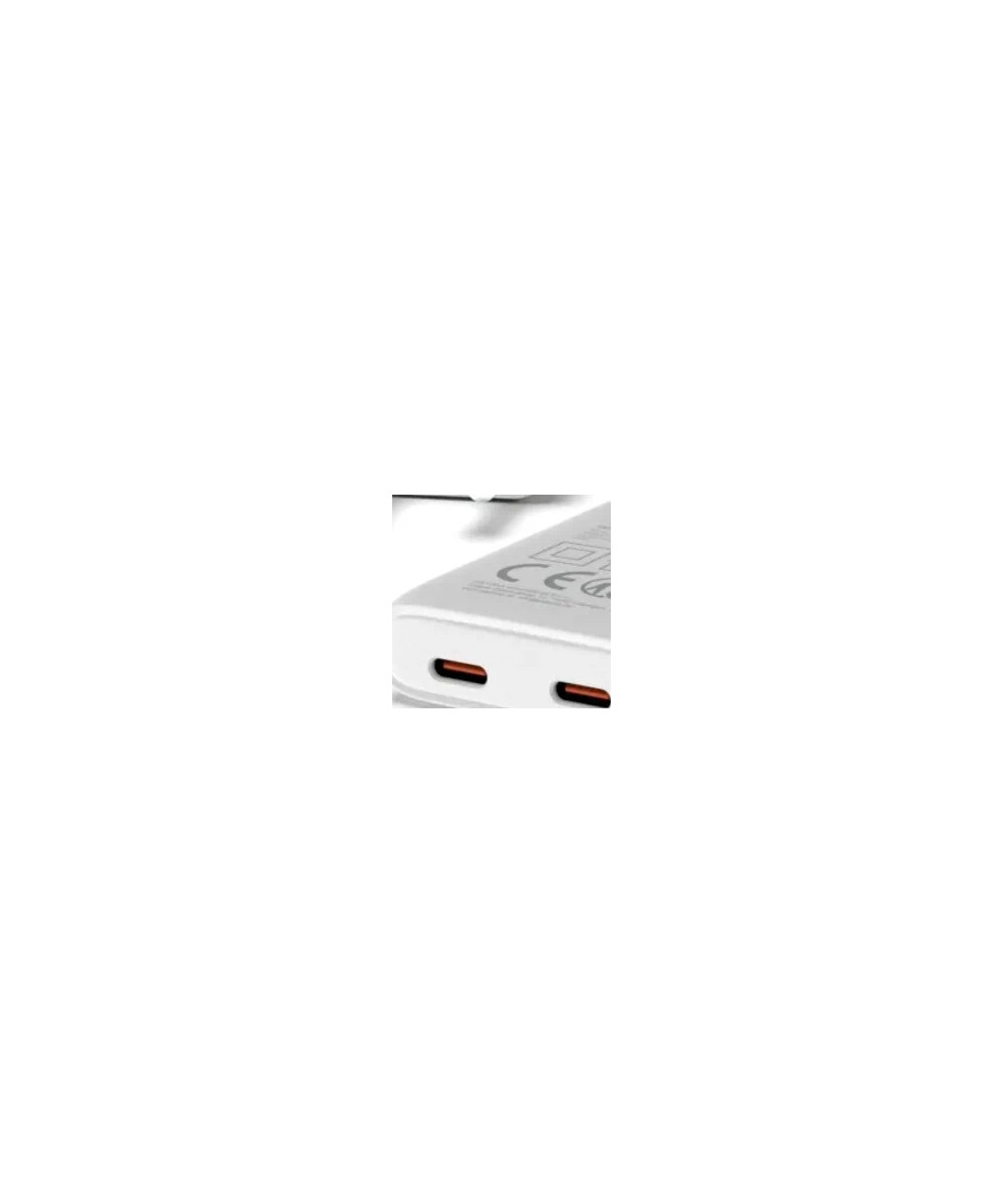 PLATINUM GAN PD65W FLAT ADAPTER WHITE 2X USB-C PD3.0 QC3.0
