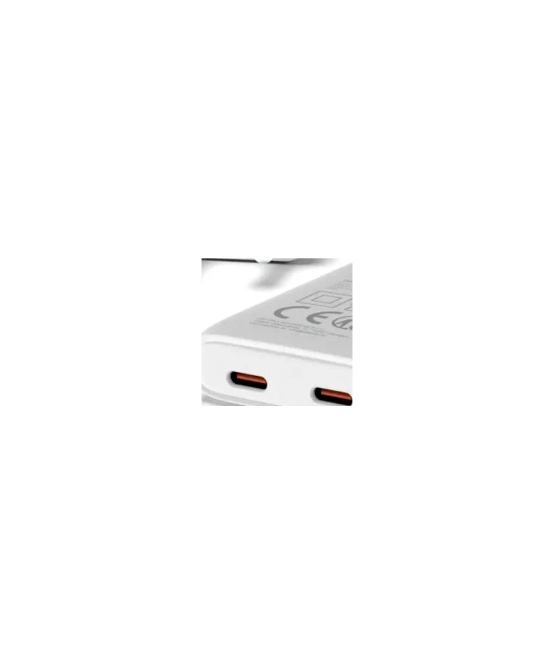 PLATINUM GAN PD65W FLAT ADAPTER WHITE 2X USB-C PD3.0 QC3.0