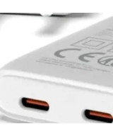 PLATINUM GAN PD65W FLAT ADAPTER WHITE 2X USB-C PD3.0 QC3.0