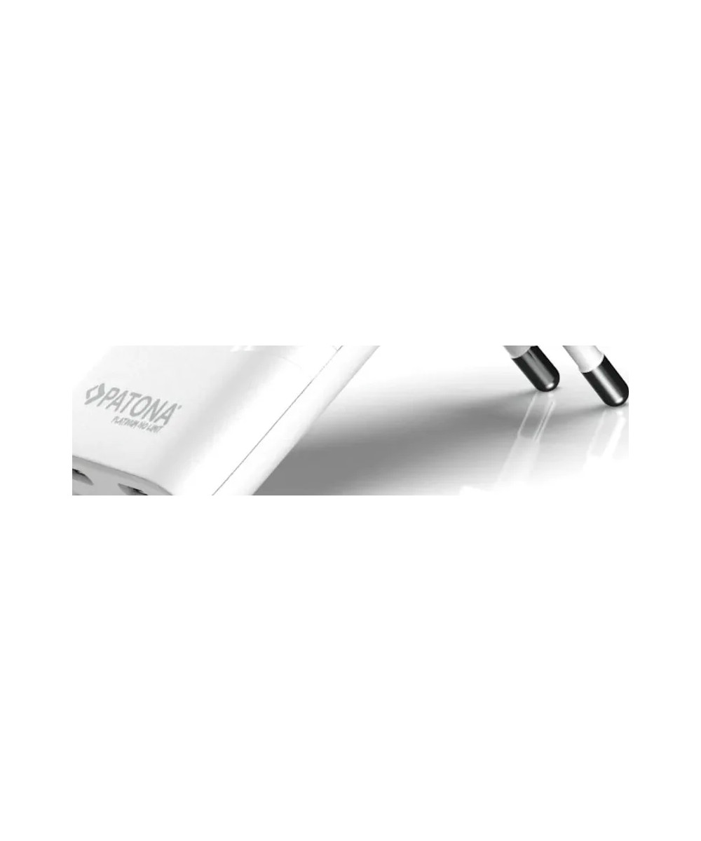 PLATINUM GAN PD65W FLAT ADAPTER WHITE 2X USB-C PD3.0 QC3.0