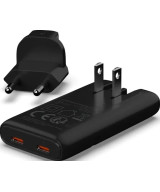 PLATINUM GAN PD65W FLAT ADAPTER BLACK 2X USB-C PD3.0 QC3.0