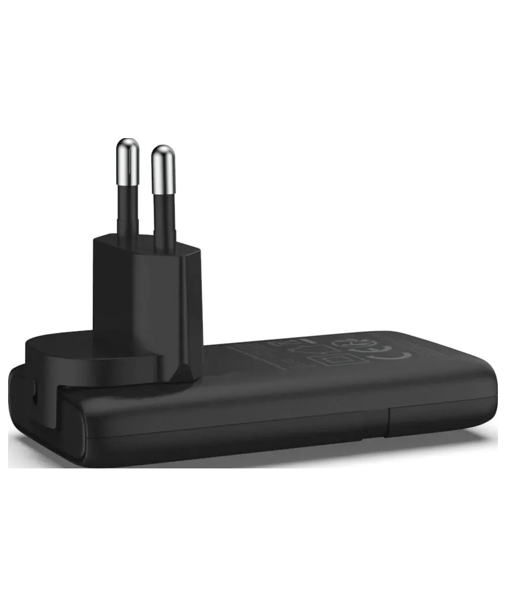 PLATINUM GAN PD65W FLAT ADAPTER BLACK 2X USB-C PD3.0 QC3.0
