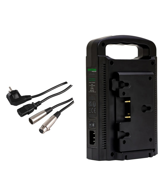 PREMIUM GOLD MOUNT DUAL CHARGER FOR PANASONIC AN-190W BL-BP150 BP-150S WITH 4-PIN XLR CABLE