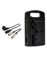 PREMIUM GOLD MOUNT DUAL CHARGER FOR PANASONIC AN-190W BL-BP150 BP-150S WITH 4-PIN XLR CABLE