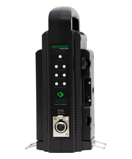 PREMIUM GOLD MOUNT DUAL CHARGER FOR PANASONIC AN-190W BL-BP150 BP-150S WITH 4-PIN XLR CABLE