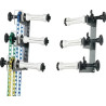 BE-3 Kit portafondali 3 Ganci tripli da parete + mandrini per arrotolamento