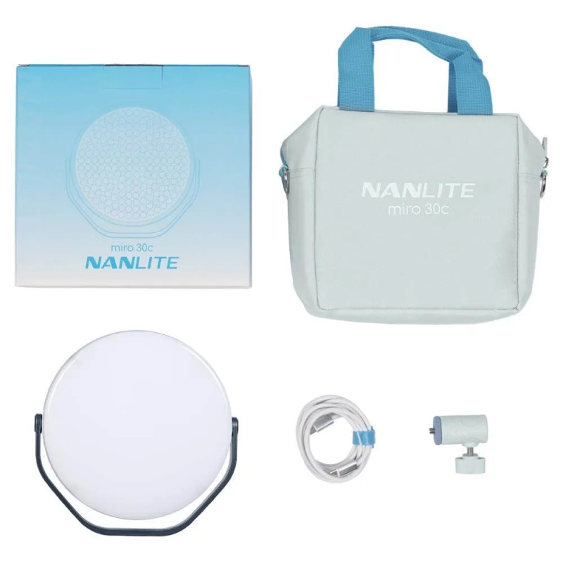 NANLITE MIRO 30C LED FULL-COLOR ROUND PANEL LIGHT MINT BLUE