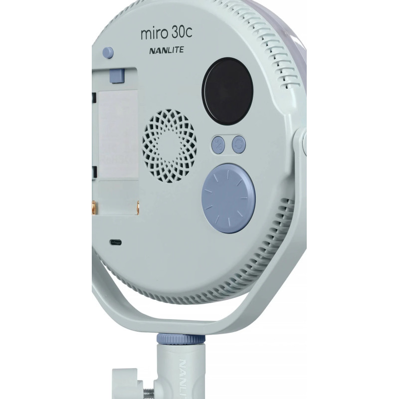 NANLITE MIRO 30C LED FULL-COLOR ROUND PANEL LIGHT MINT BLUE