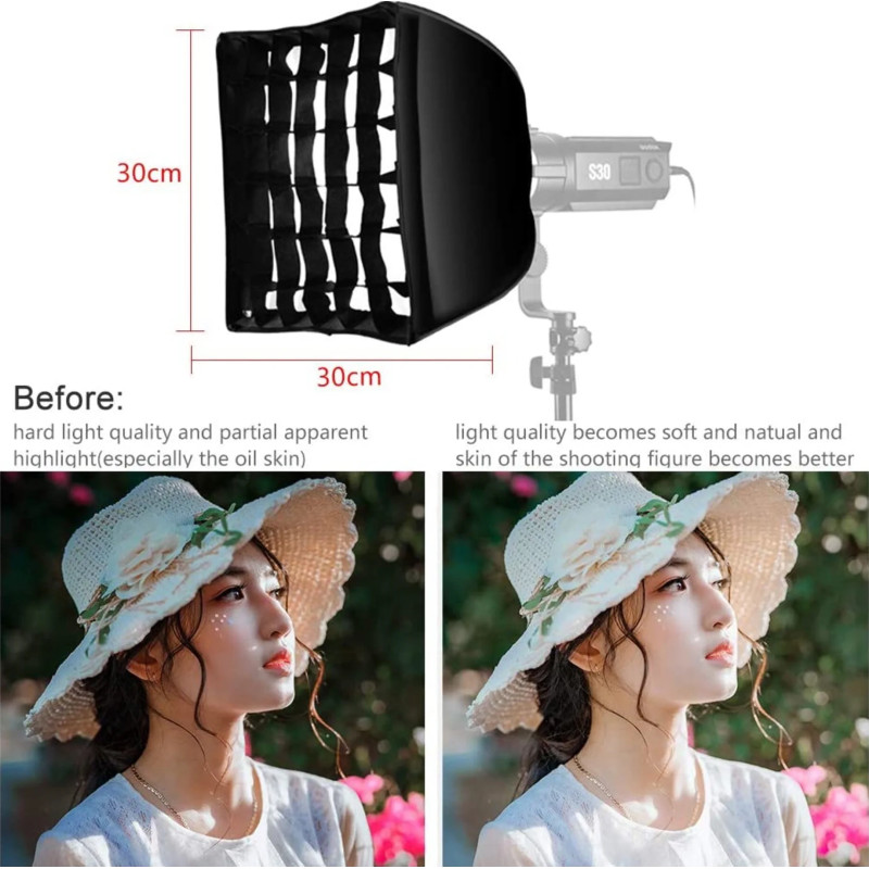 GODOX SOFTBOX SA-30 CON GRIGLIA 30X30 PER S30