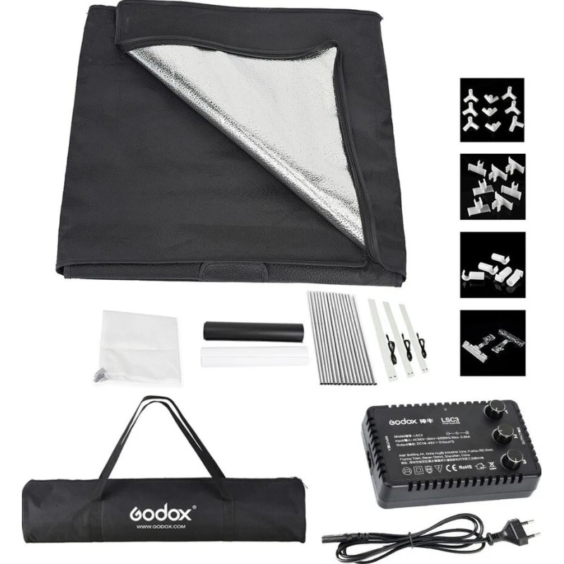 GODOX LST80 MINI STUDIO BOX 80X80X80 CM DIFFUSION BOX CON 3 LED