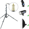 GODOX STATIVO 210F LIGHT STAND ALU (DIAM 25,7-22,4-19-16-13 / MAX H 213CM, CHIUSO 51CM, PESO 1,4KG, CARICO 2KG)